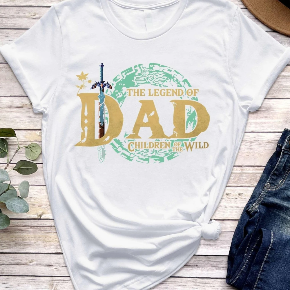 Legend of Dad Gamer Shirt Breath of The Wild Zelda Lover Tshirt Father's Day The Best Gift Tee Men Fashion Summer Cotton Tops