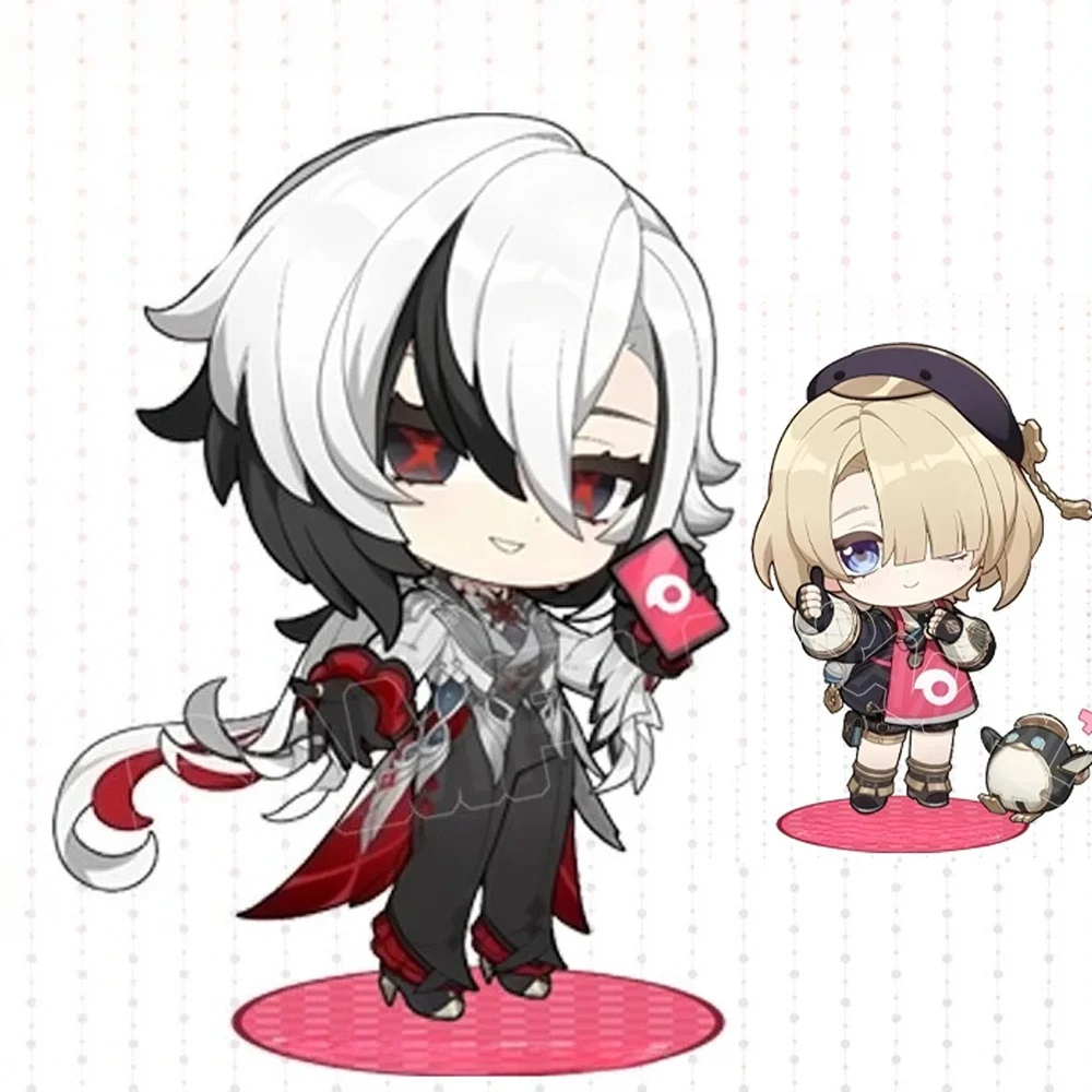 Game Yuanshen Impacting Merch Character Acrylic Stand Figures Lynette Freminet Anime Model Plate Doll Desk Decor Collection
