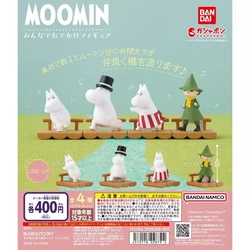 Bandai Original 4Pcs Gashapon LINE UP Moomin  Action Figure Toys For Kids Gift Collectible Model Ornaments