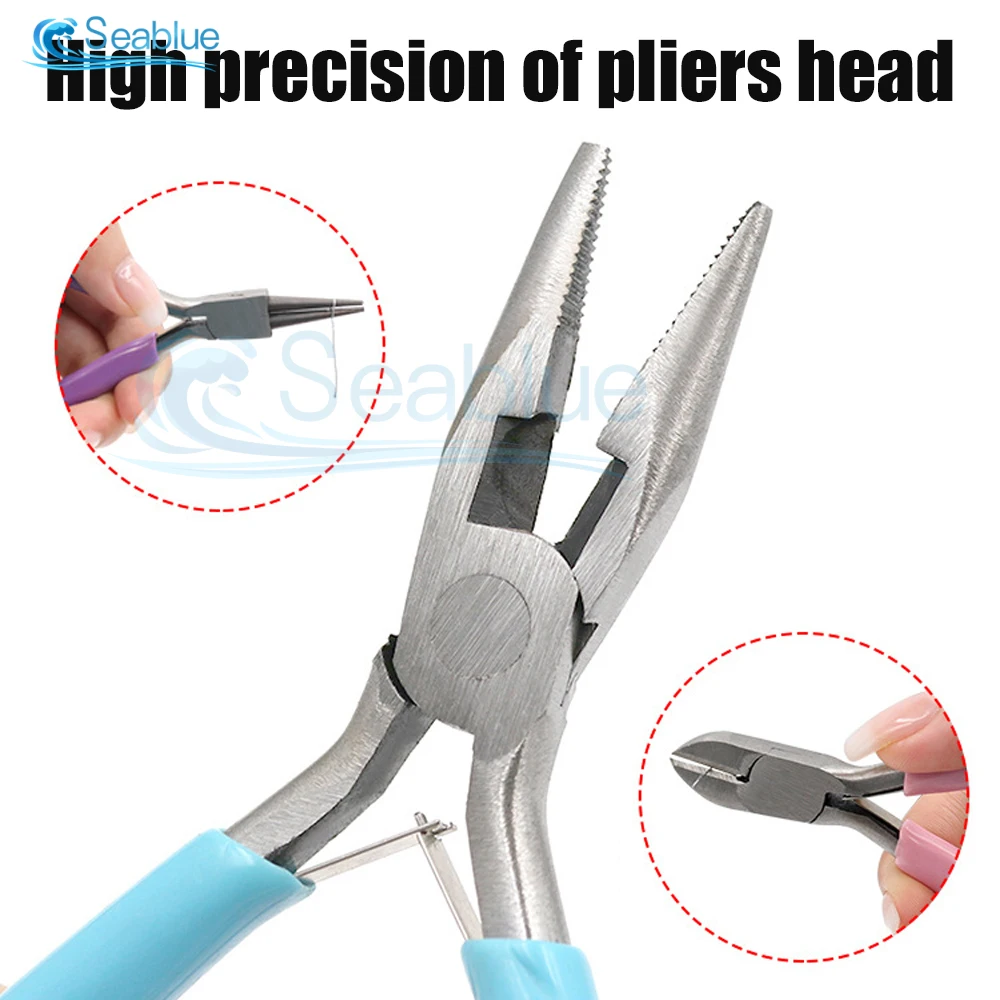 Mini Pliers Diagonal Pliers Round Bent Needle Nose Cutter Handcraft Beading Insulated Plier For DIY Small Jewelry Pliers Tools