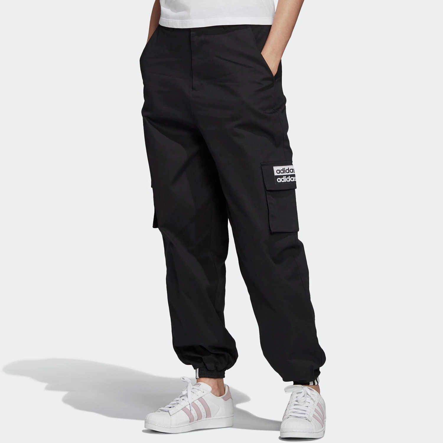 

Женские повседневные рабочие брюки Adidas с двухслойным логотипом и накладным карманом, FM2455