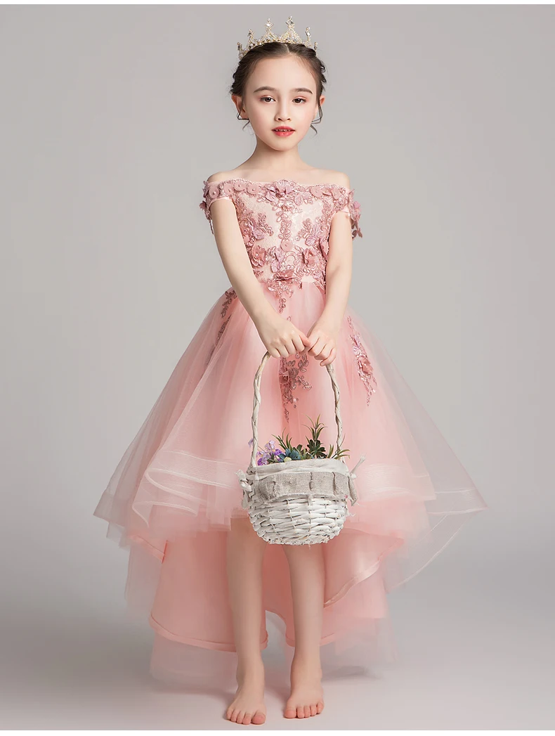 New Top Quality Kids Dresses For Wedding Dress Lace Embroider Party Dress For Christmas Baby Girls Birthday Princess Costumes