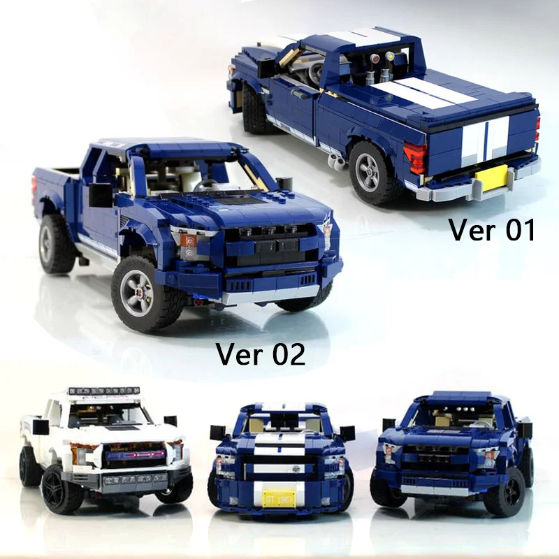 NEW MOD 10265 Pickup Truck Ford F-150 Raptor Super Snake Model Building Block Assembled DIY Bricks Toys Boys Birthday Gifts