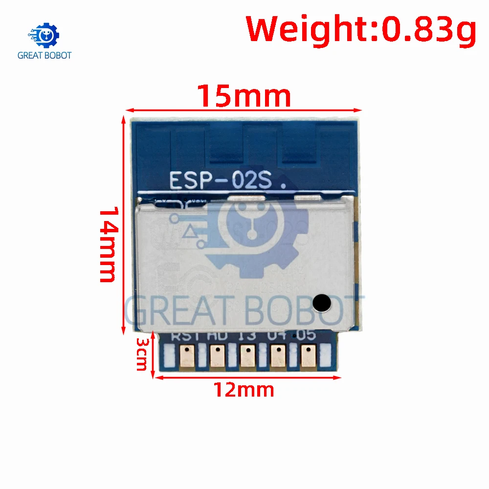 1~10PCS ESP-02S Serial Wireless 2.4G Wifi Module Transceiver for Smart Home Industrial IoT 1Mbit Compatible ESP8266 ESP 02S