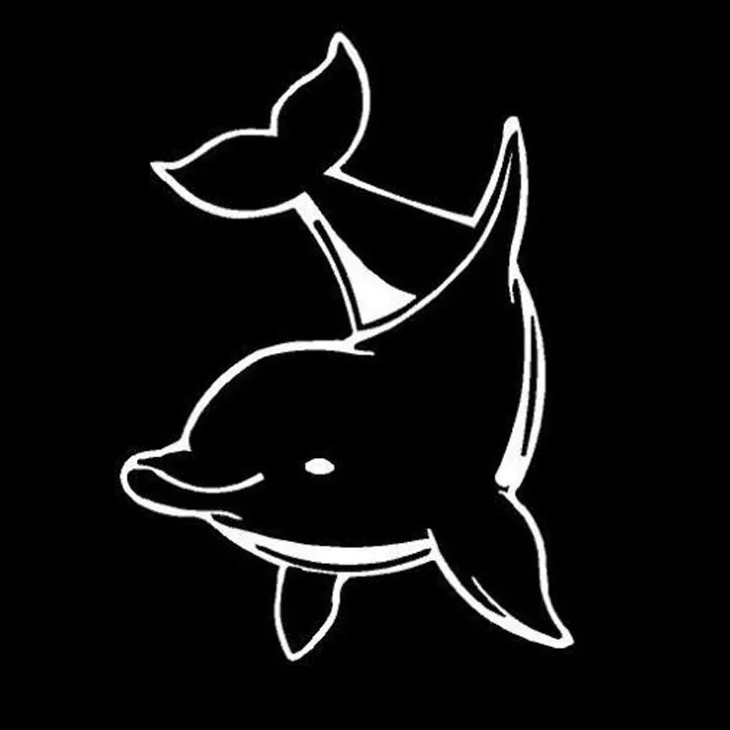 

Funny Dolphin Cute Marine Animal Decal Classic Creative Motorcycle Car Decoration Car Sticker Black/white, 14cm*10cm