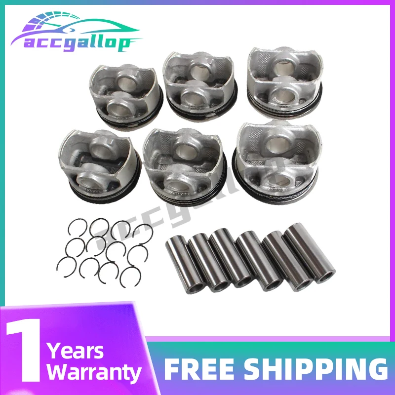 6Pcs Pistons Rings Set for Audi A4 A5 A6 A7 A8 Q5 Q7 S4 for Volkswagen Touareg 3.0 TFSI 06E107065DM 06E107066DM 06E198151Q