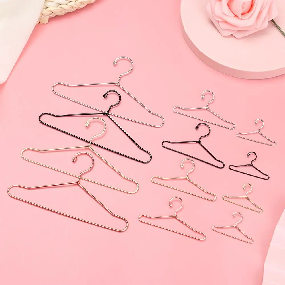 10pcs Dollhouse Furniture Decorations Cute 1/6 Doll Doll Accessories Metal Dress Clothes Hanging Mini Hangers