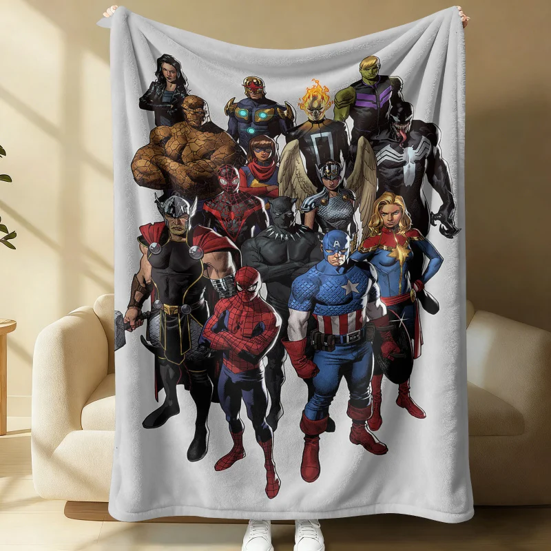 

Фланелевое одеяло с изображением всех супергероев Marvel, мягкое, пушистое, легкое, теплое, для офиса, дивана, кровати, домашнего декора, подарок для мальчиков и девочек