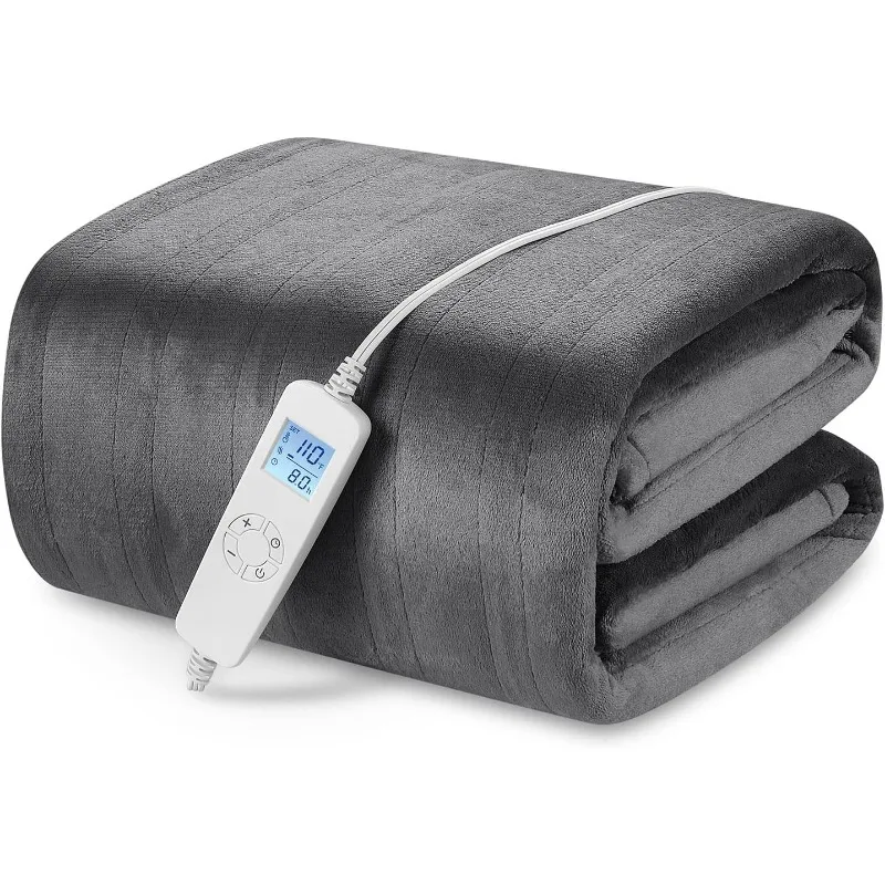 

Electric Heated Blanket Queen Size 84" x 90" with 6 Heating Levels & 8h Auto Off, Ultra Soft Flannel Full Body Fast Heating