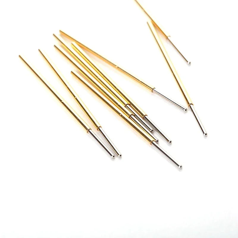 100PCS Spring Test Pin PL75-J1 Straight Up Round Head Outer Diameter 1.02mm Length 33.35mm for Circuit Board Testing