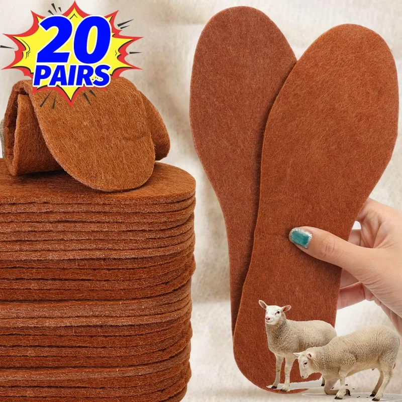 

1-20 пар термофетных стельок, зимние теплые шерстяные дышащие влагоотводящие стельки с защитой от запаха для мужчин и женщин, морозостойкие подушечки для резки своими руками