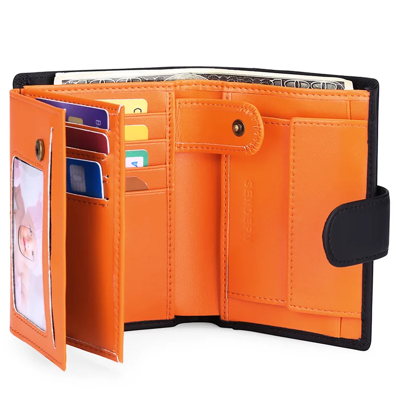 Genuine Leather RFID Wallet For Men Vintage With Coin Pocket Short Wallets Brand Fold Standard Walet With Card Holders Man Purse