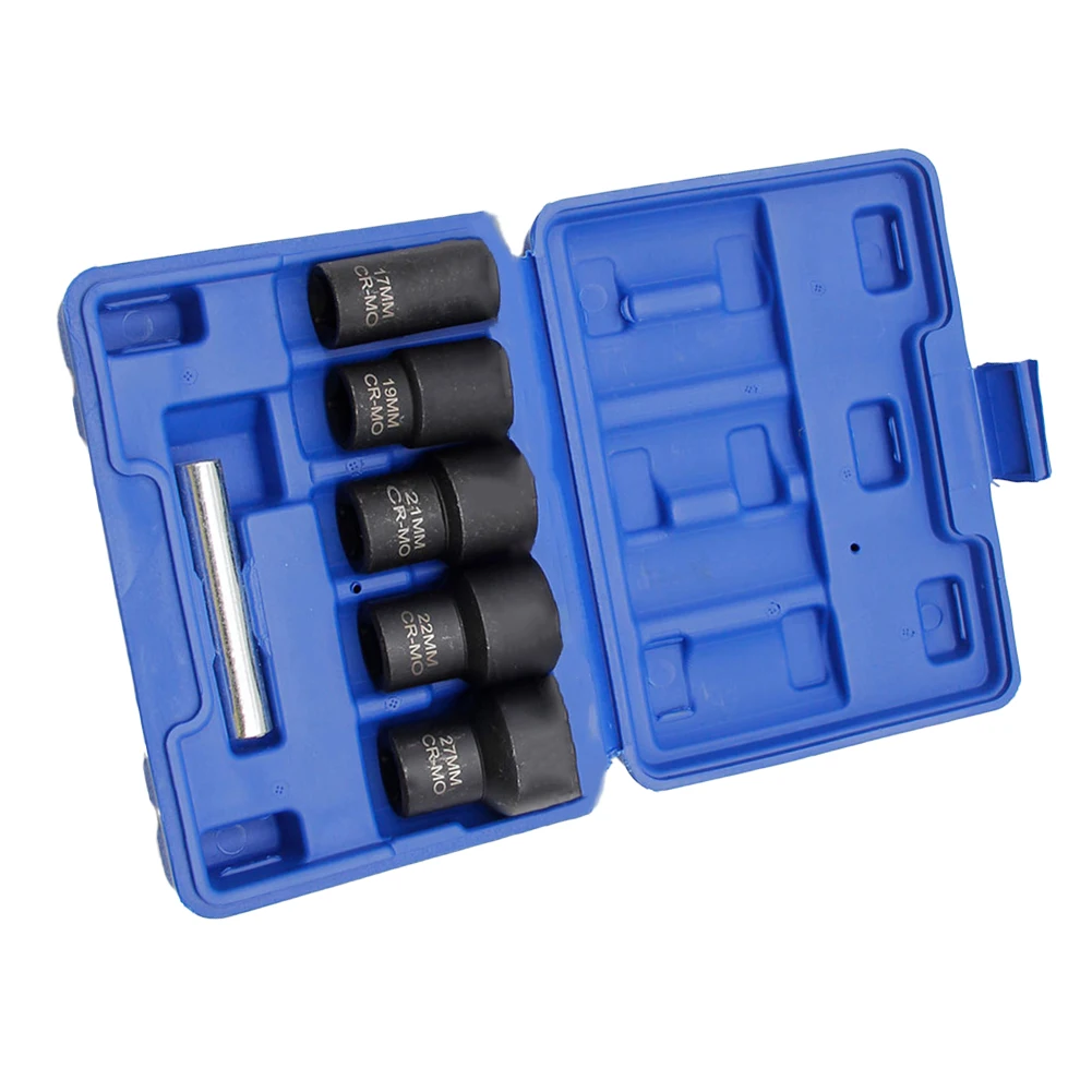 6pcs Nut Remover Bolt Screw Remover Tire Screw Extractor 1/2 Inch Nut Screw Removal Socket Wrench Tools