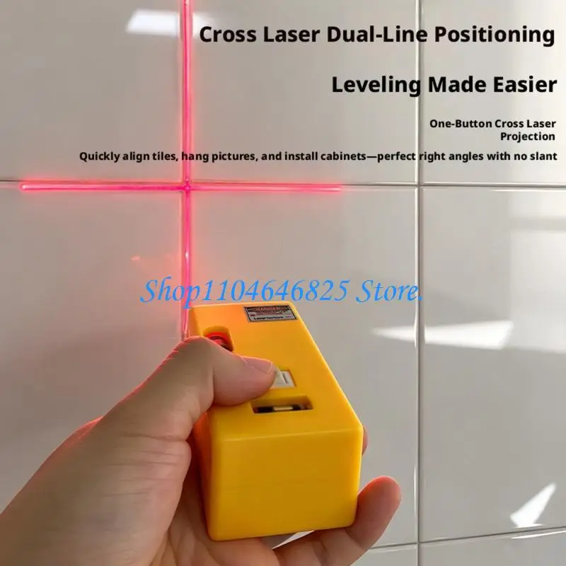 Rechargeable Mini Line Level Tool with Base and Bubble Vials for Tile Layout, Wall Marking and Shelf Work