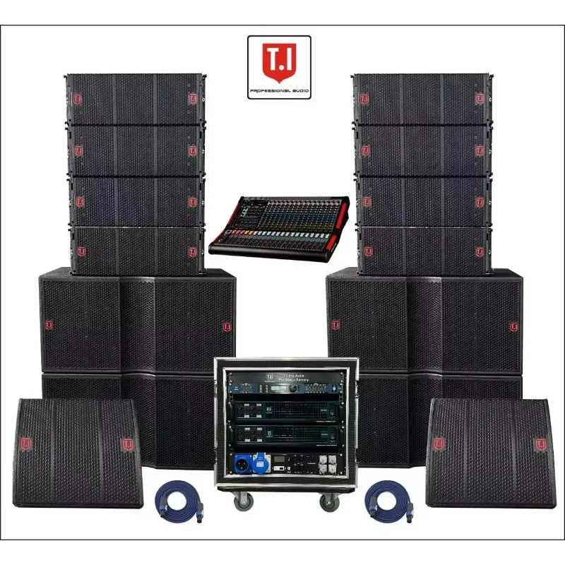 Dual 10 Inch Passive Line Array Speaker, Stable Sound System for Indoor and Outdoor Live Shows