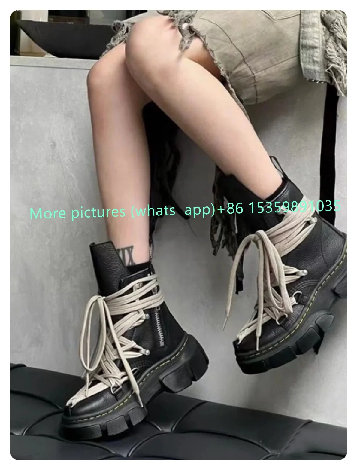 

Flat Lace-up Canvas Shoes Ankle Boots Women Shoes Side Zipper Platform Round Toe Anhkle Boots Leather Winter Autumn 2024