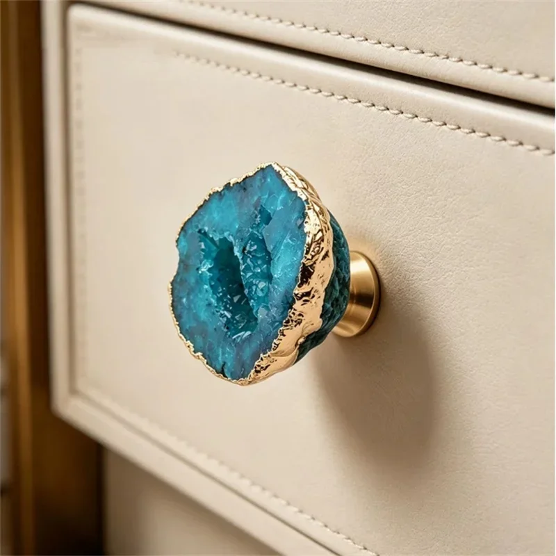 Natural Rough Crystal Furniture Pull Handles Drawer Knob Luxury Cabinet Door Handle For Kitchen Cupboard Wardrobe Pulls Decor