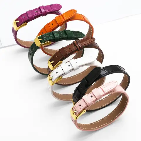 OCESRIO Fashion Multicolor Genuine Leather Bracelet Chain Belt Copper Adjustable Handmade DIY accesorios de joyería brtg04