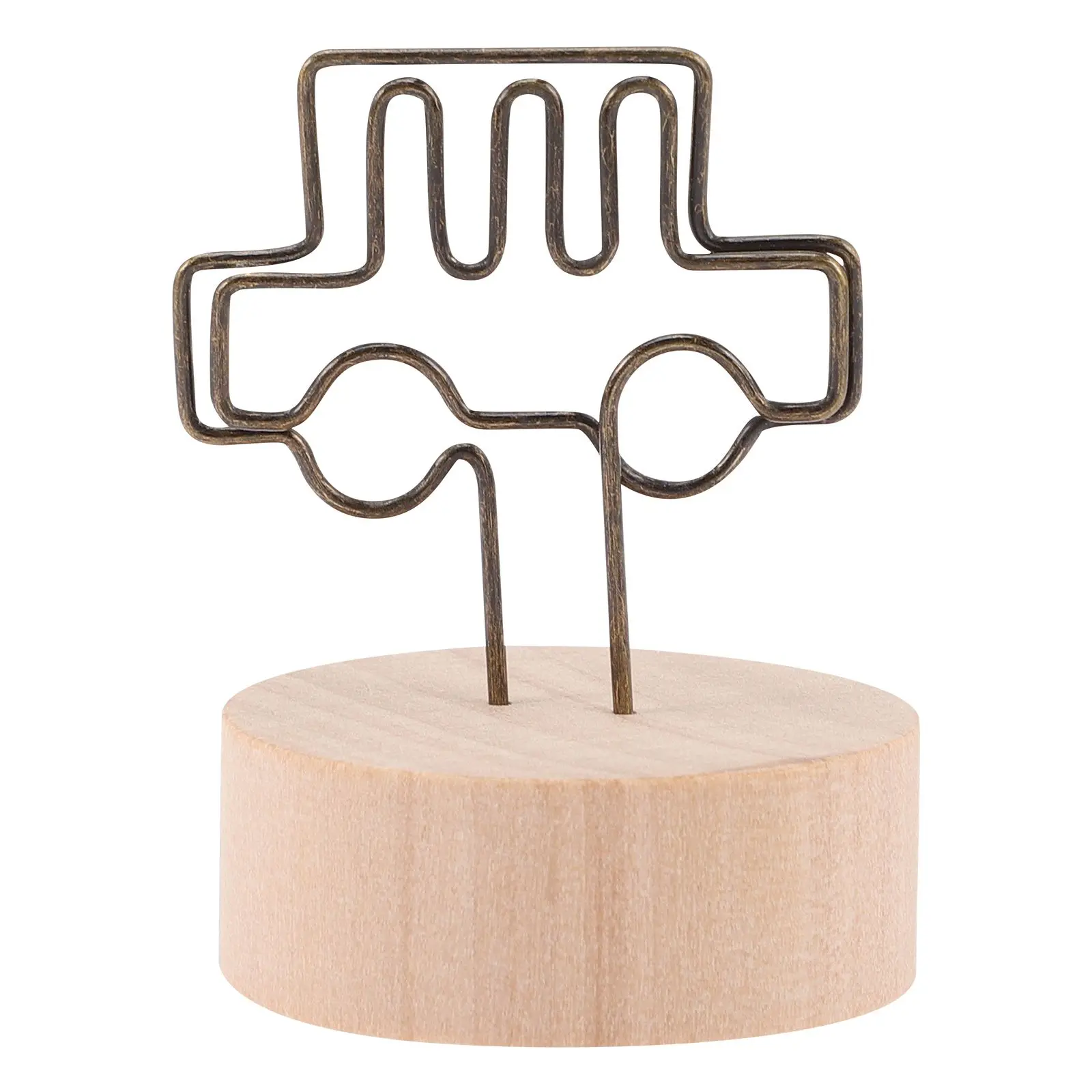

12 Pcs Cartoon Business Card Holder Memo Clips Vintage Wooden Iron Photo Place Card Stand Decor Notebook Organizer