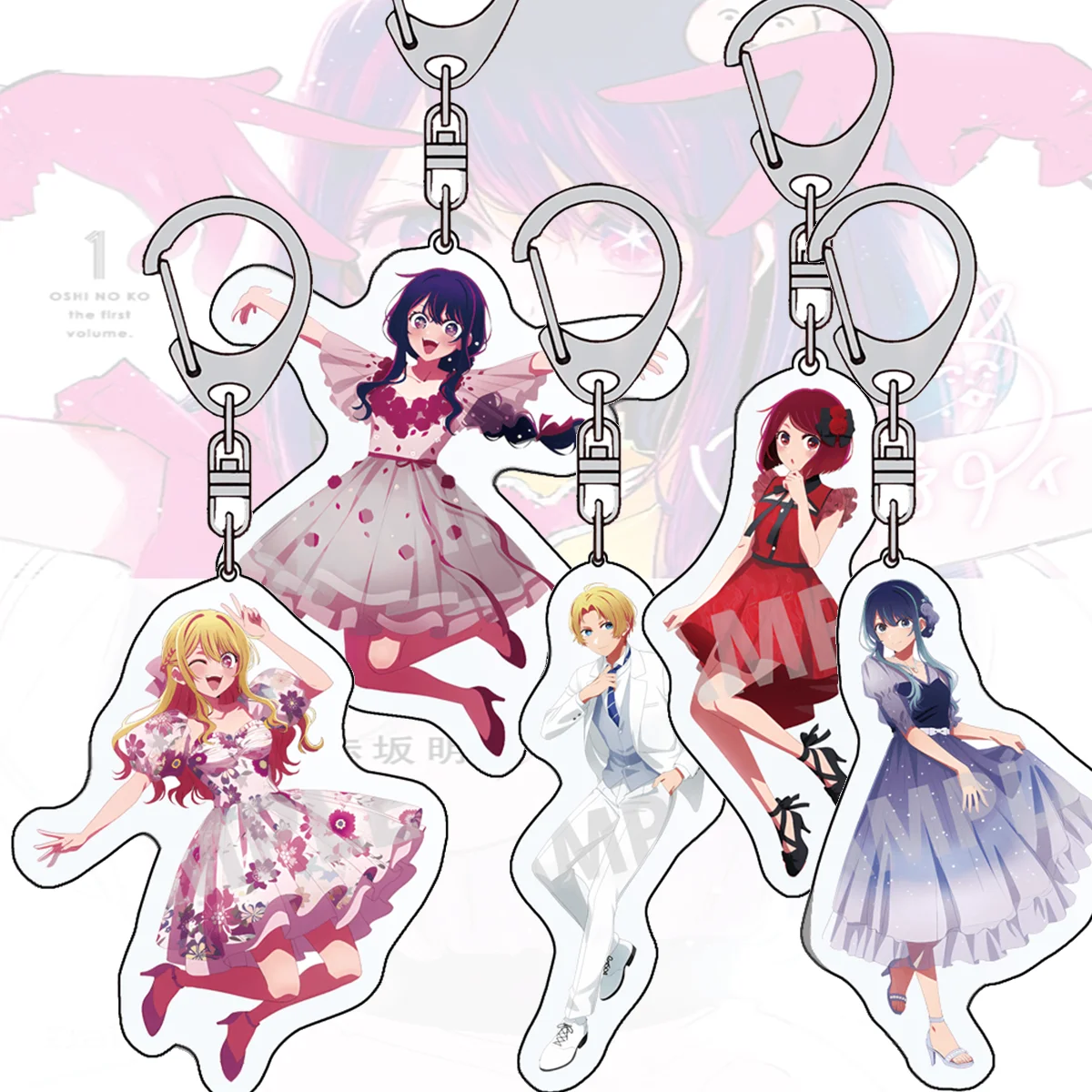 Oshi no Ko - Llavero de acrílico transparente de 6 cm con diseño de Kana Arima y Akane Kurokawa, adorno para bolso de anime para fans