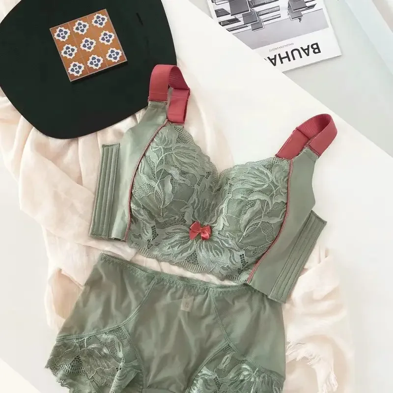 

Wire Free Large Size Lingerie for Women Adjustable Full Cup Thin Push Up Bra Minimizer B C D E 34 36 38 40 42 fi/3