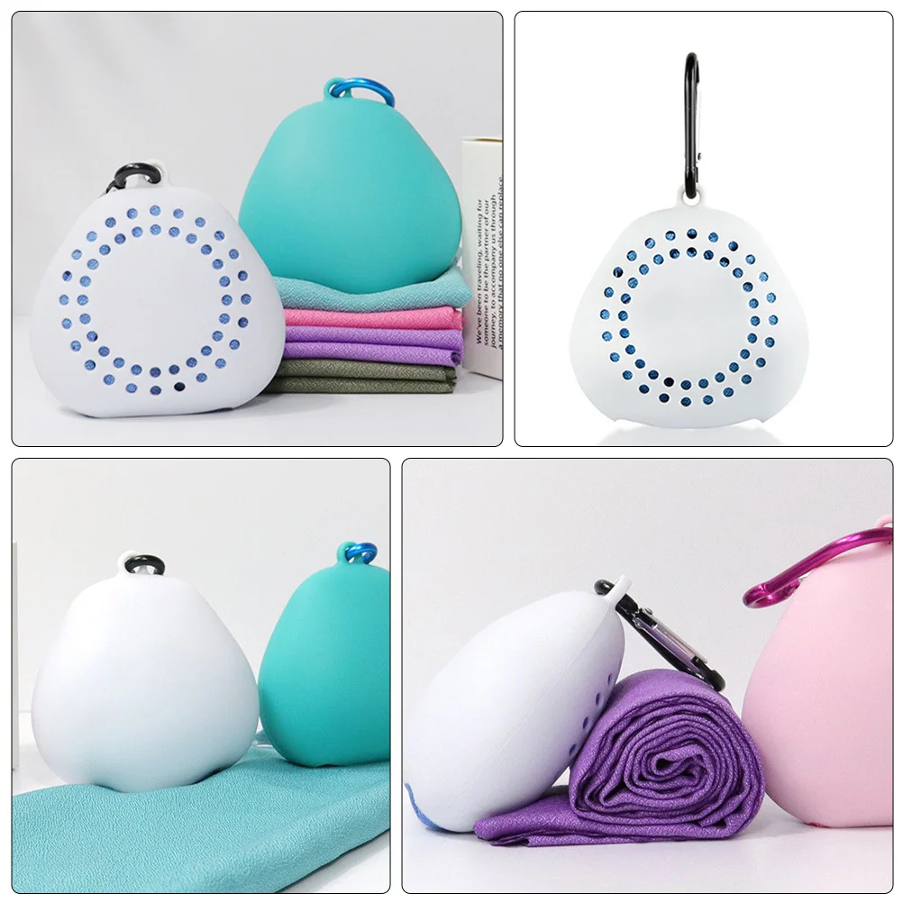 

Portable Quick-Drying Microfiber Cooling Towel Sweat-Absorbent Sports Gym Travel Towel Large Size Food-Grade Silicone Shell