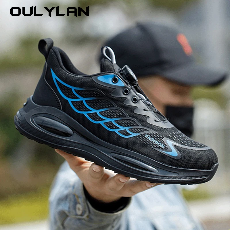 New Rotating Button High-density Labor Protection Shoes for men Anti Smashing Anti Piercing Lightweight Summer Anti Odor Safety