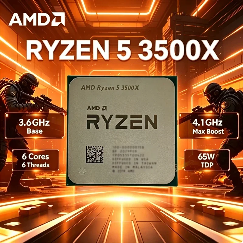 2026 AMD Ryzen 5 3500X 6-Core 6-Thread 3.6GHz 7nm 65W 32MB L3 Cache AM4 Processor - CPU Only (No Package Included)