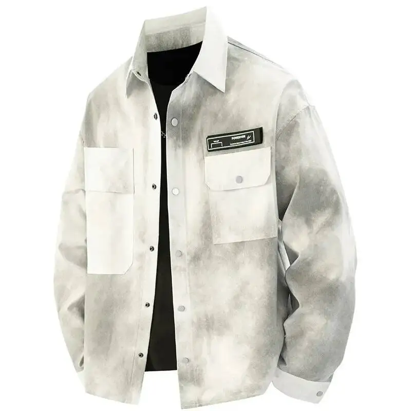 New 2025 Men's Shirt Loose Long Sleeve Stylish Hong Kong Style Spring Autumn Jacket Thin Material Comfortable For Summer