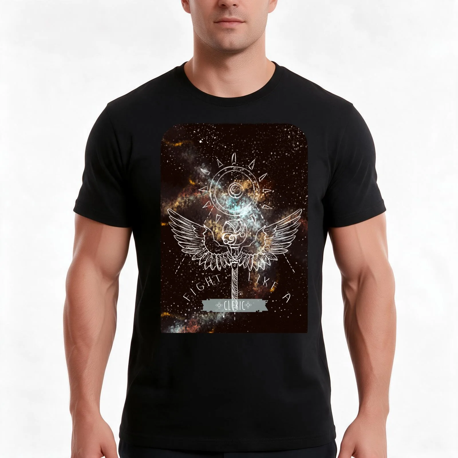 Galaxy & Fantasy CLERIC T-Shirt Summer Casual Cotton Tee Oversized Streetwear Tops Vintage Graphic Print Unisex Men Women