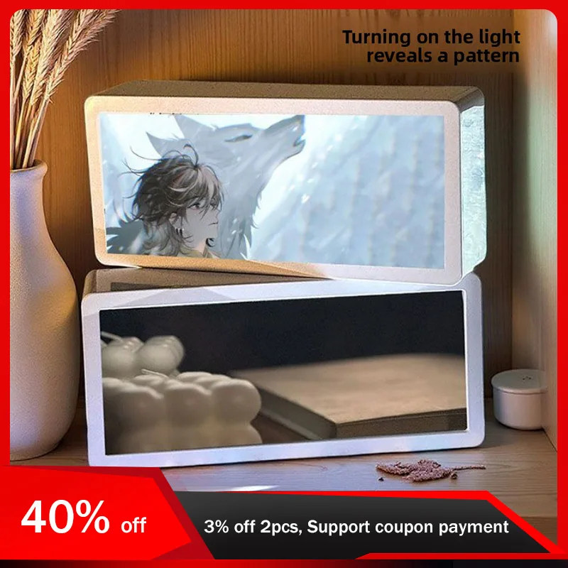 

18.8cm/7.4in Charlie IX Dodomo 3D Anime Acrylic Light Box Table Cartoon Figures Color Night Touch Plug in Lamp Atmosphere Decor