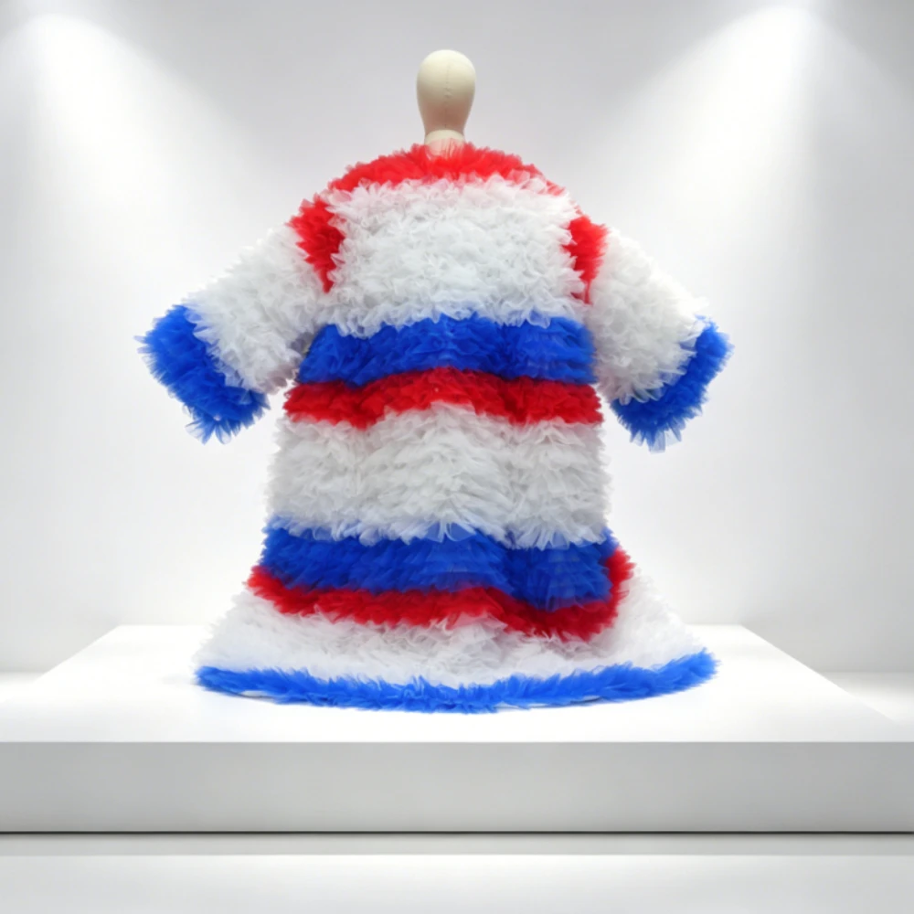 Colorful Ruffle Layered Cape Extra Puffy Tulle Robe Party Dresses Women Fashion Stage Coat Jackets Rainbow Long Jacket Any Color