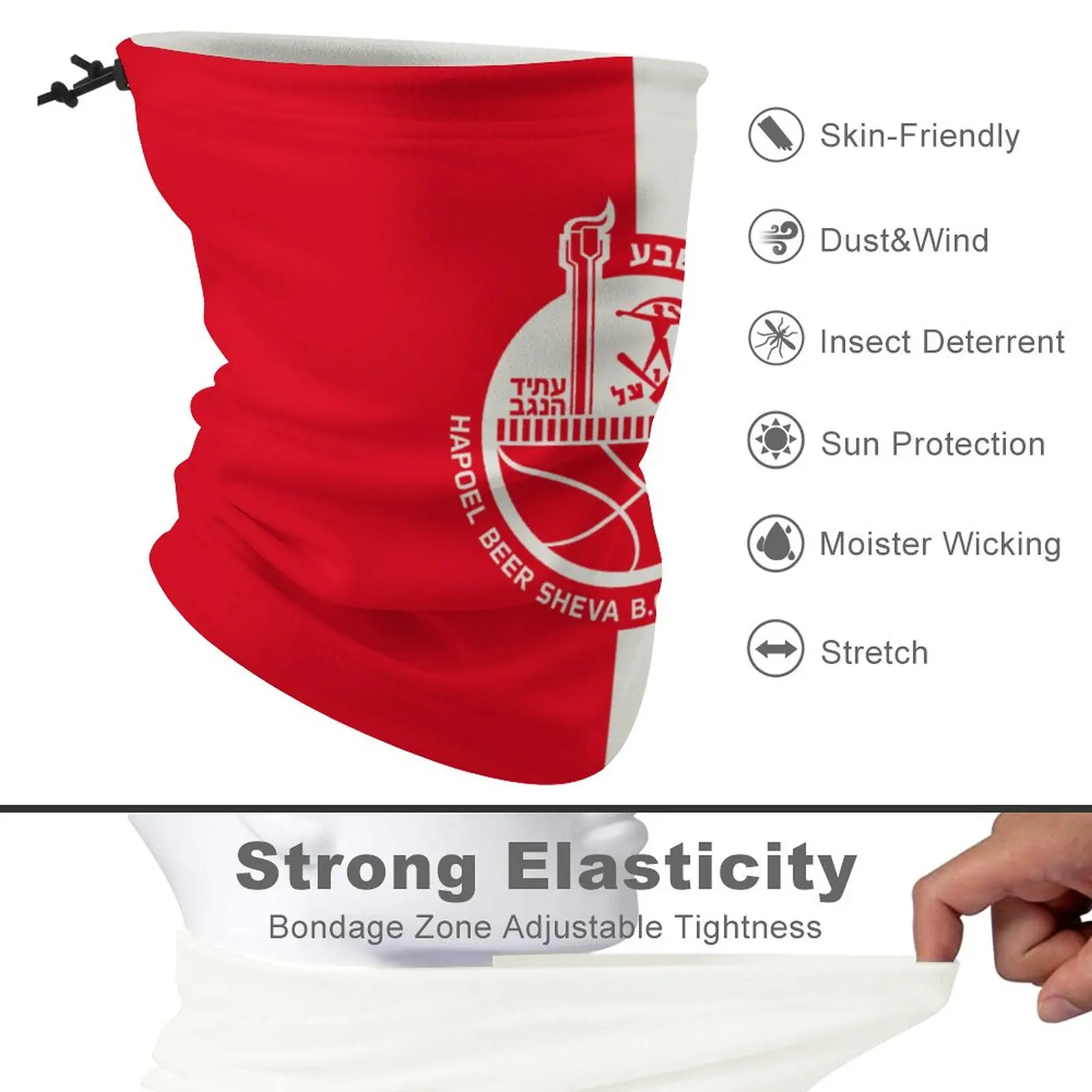 Hapoel Beer Sheva BC Face Mask Seamless Turban Headwear Neck Warm Outdoor Multifunctional