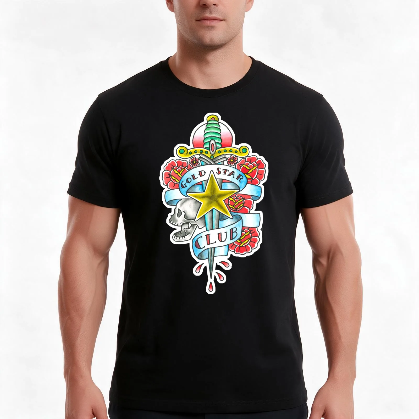 gold star club last podcast artwork T-Shirt, Summer Casual Cotton Tee, Oversized Streetwear Tops, Vintage Graphic Print