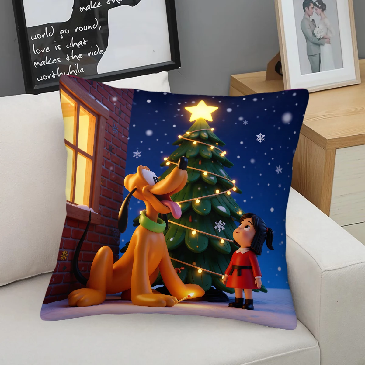 

Подушка для собаки Дисней Плутон (с наполнителем), с невидимой молнией, мягкая плюшевая, удобная декоративная подушка для вечеринок, дивана, гостиной, подарок