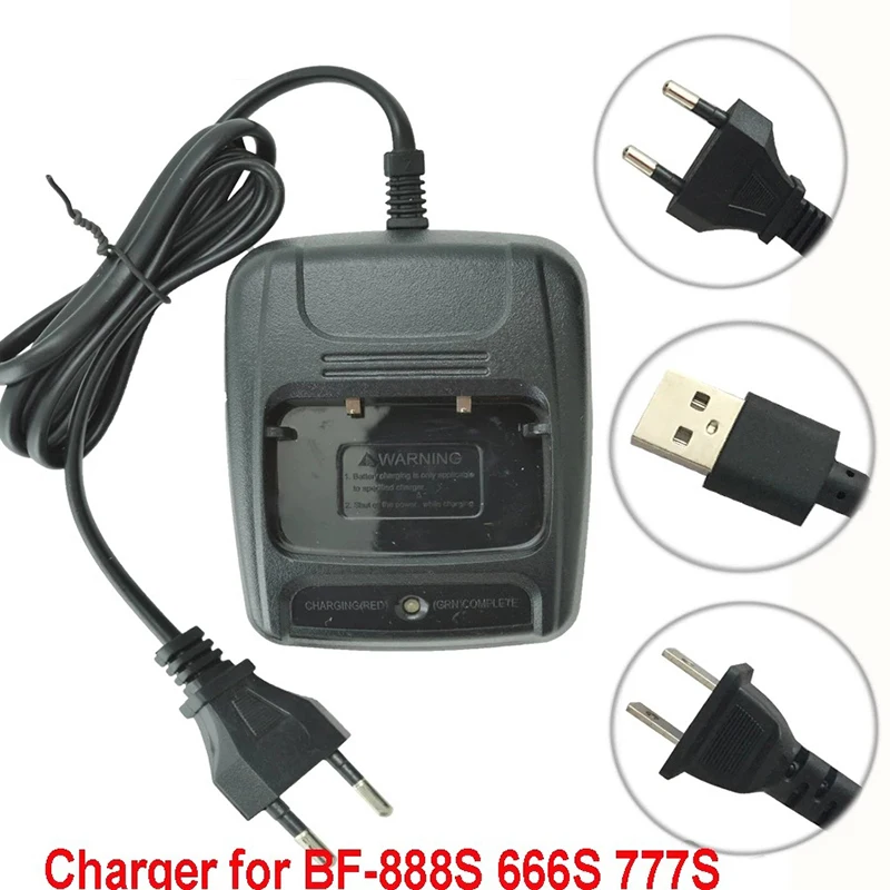 Cargador de Radio bidireccional para coche Baofeng BF-888s/666s, walkie-talkie portátil con batería, USB, UE/EE. UU.