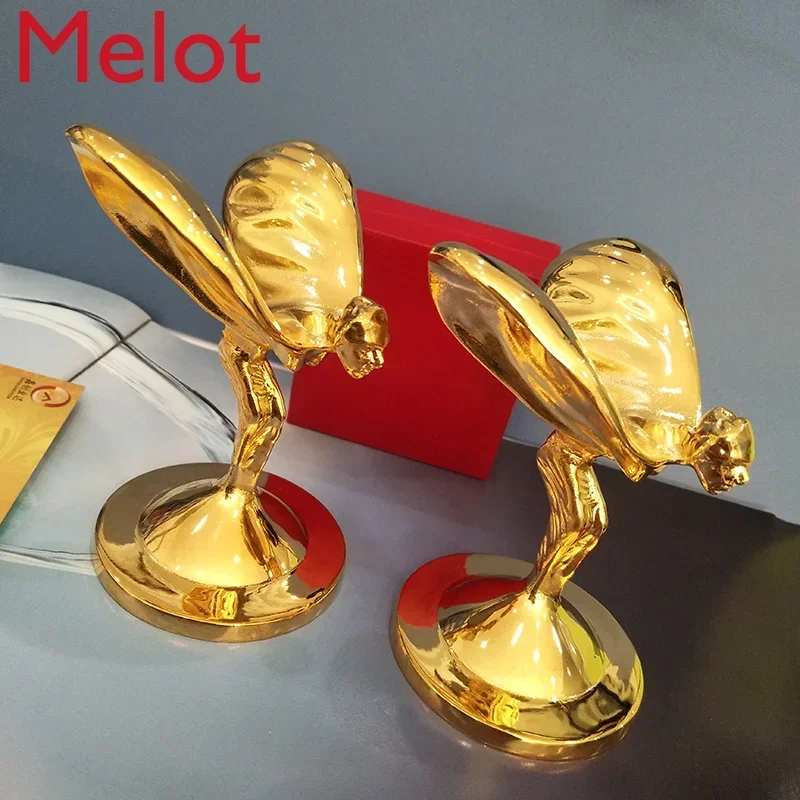 New Electric Sightseeing Tour Individual Car Logo Rolls Royce Small Gold Statue Wedding Angel Goddess Flying Man