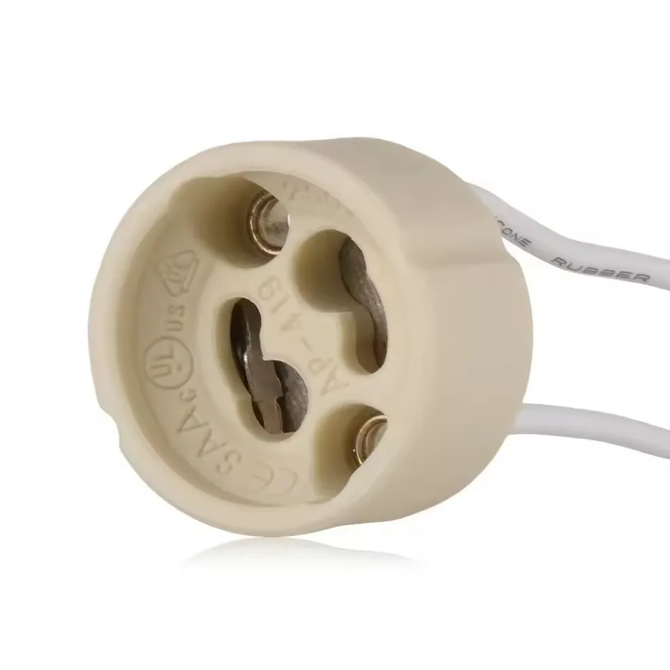 10-100 مآخذ قاعدة لولبية قياسية من السيراميك حامل لمبة GU10 مع أسلاك مناسبة لمصابيح الهالوجين الساخنة LED (GU10 10 قطعة)