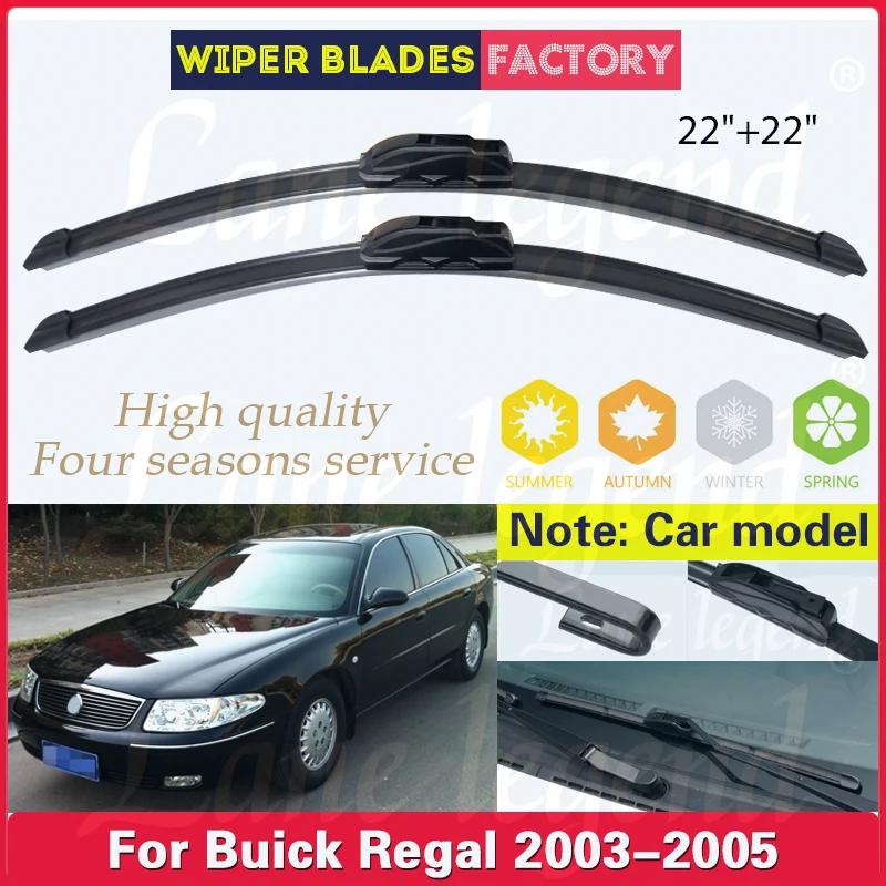 

Car Wiper Blade For Buick Regal 2003 2004 2005 Auto Windscreen Windshield Wipers Blades Window Wash Fit U Hook Arms 22"+22"