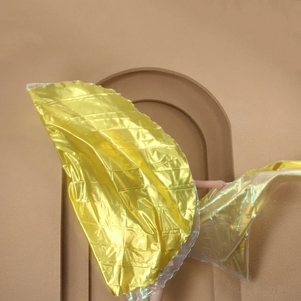 Double-layer Flag Belly Dance Dance Props Church Performance Costumes 190x140cm Praise Flag Multi-color with Telescopic Stick