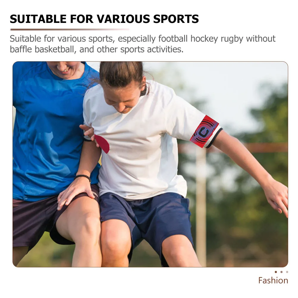 

6pcs Football Captain Armbands Multicolor Polyester Wear Resistant Sports Team Leader Bands Soccer Game Accessories Fitness