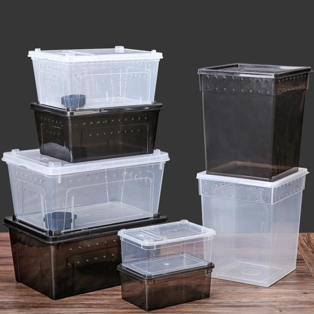 

Reptile Enclosure Transparent Breeding Box For Amphibians Ventilated Feeding Container Case For Spider Lizard Turtle