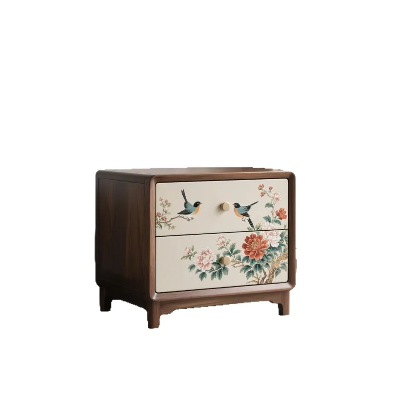 

Song style bedside table aesthetic solid wood chest cabinet new Chinese style bedroom bedside storage cabinet