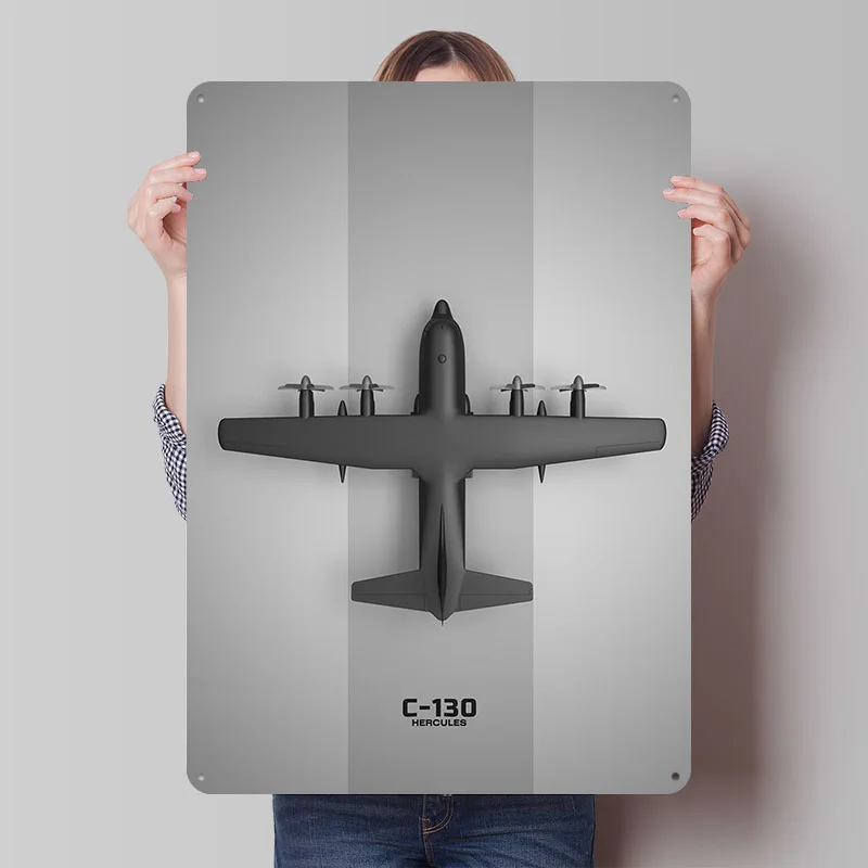Lockheed C130 Hercules Printing Poster Customized Retro Wall Art Vintage Metal Signs for Room Modern Home Decoration Luxury Cozy