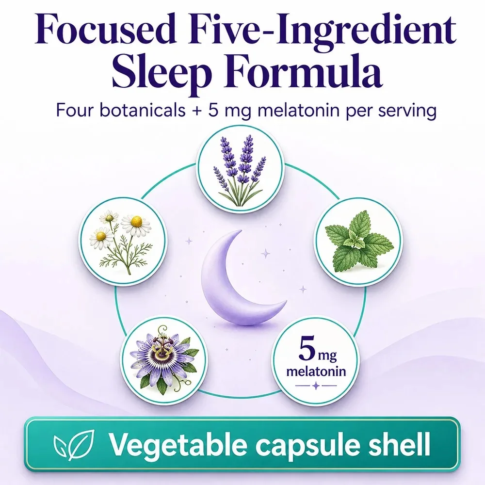 Melatonin + Valerian Root Capsules - Sleep Aid, Improve Sleep Quality, Relieve Stress, and Improve Mood Supplements
