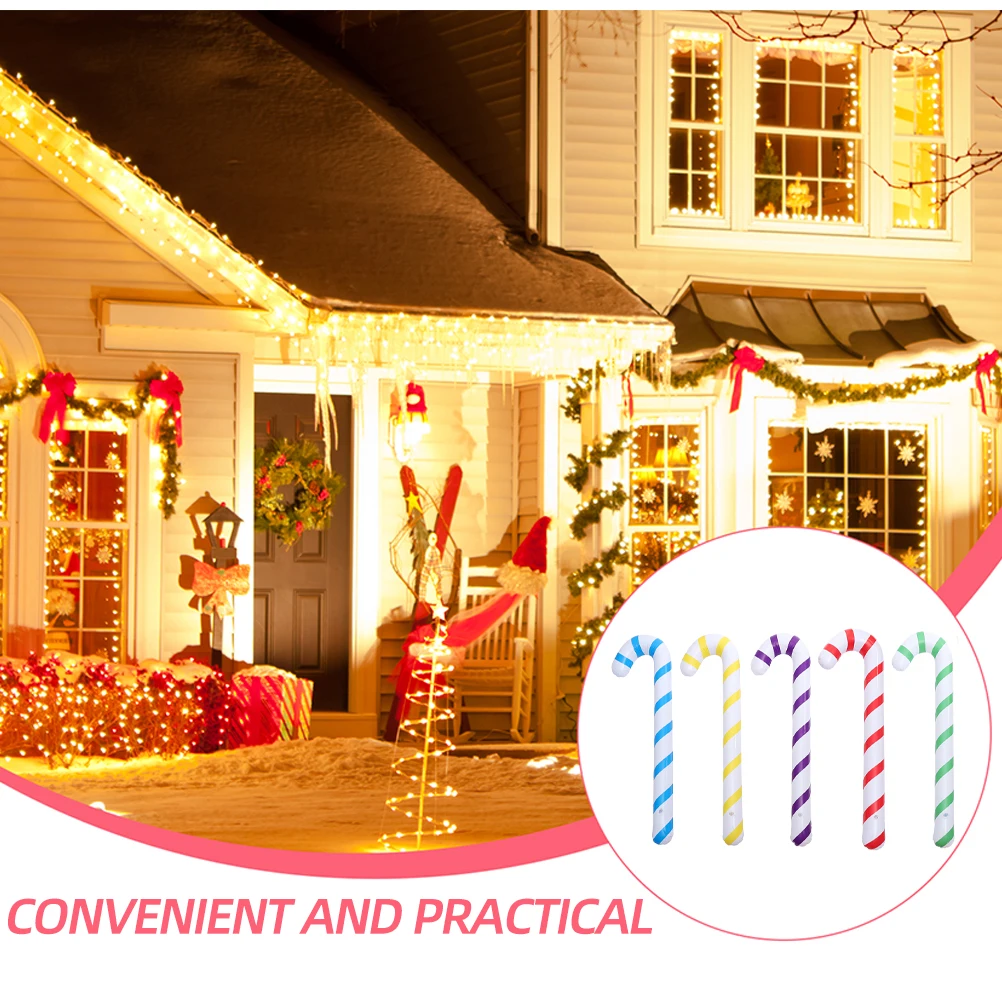 

10 Pcs Inflatable Crutches Candy Canes Giant Decorations Festival Themed Balloons Creative Pvc Man