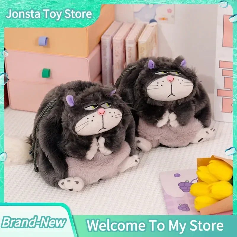 【In Stock】Lucifer Cat Portable Drawstring Pocket Plush Toy Doll Tokyo Disneyland Cartoon Anime Cinderella Cosmetic Storage Bags view 4