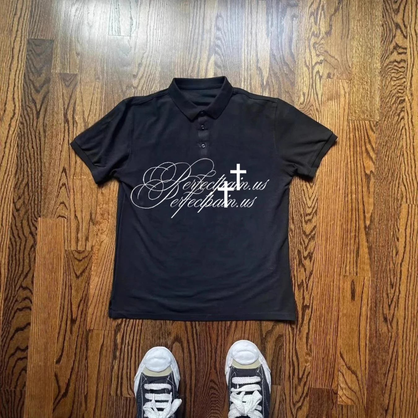 Y2K-Polo informal holgado de manga corta con estampado de letras para verano, ropa de calle Retro de calle, moda informal