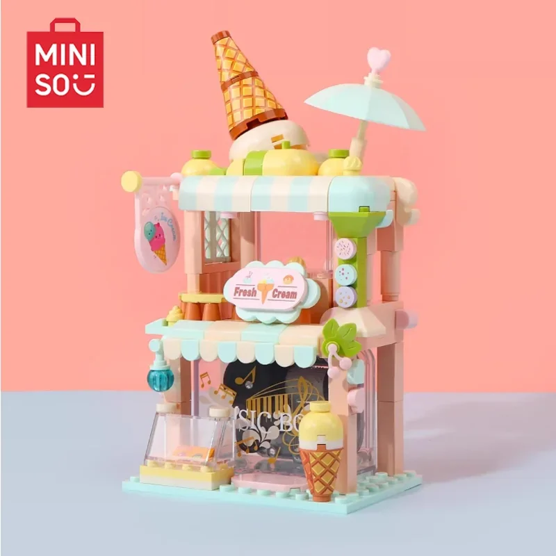 MINISO Street Essence Series Puzzle Block Dessert Milk Tea Candy Shop Dopamine Color Matching Collect Toys Girls Christmas Gift