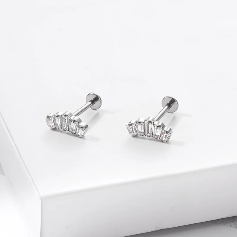 G23 Titanium Stud Earring Piercing Jewelry Zircon Jewellery Accessories For Woman